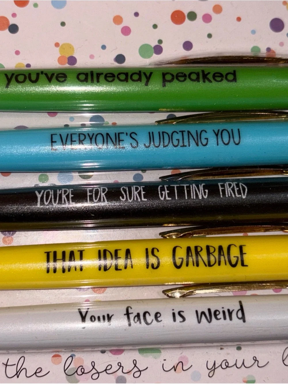 Demotivational Pen Set - Multicolor Ballpoint Pens